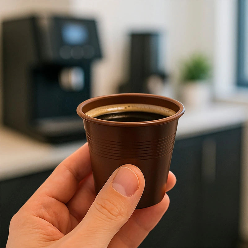 Vaso Expreso Plástico PS Marrón 80 cc (50 uds)