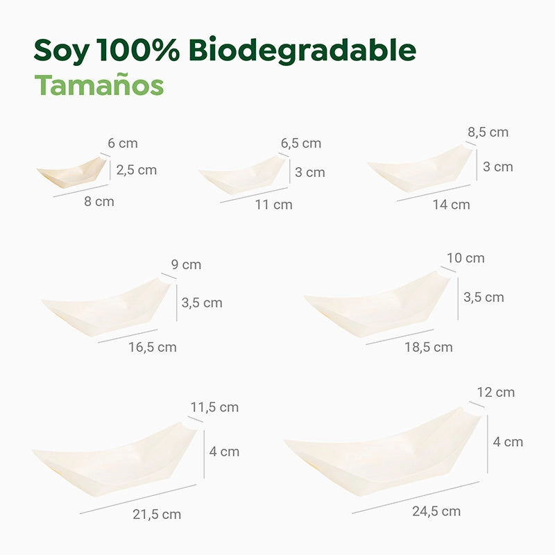 Barquilla Rectangular Madera Mini 8 x 6 x 2,5 cm 50 uds