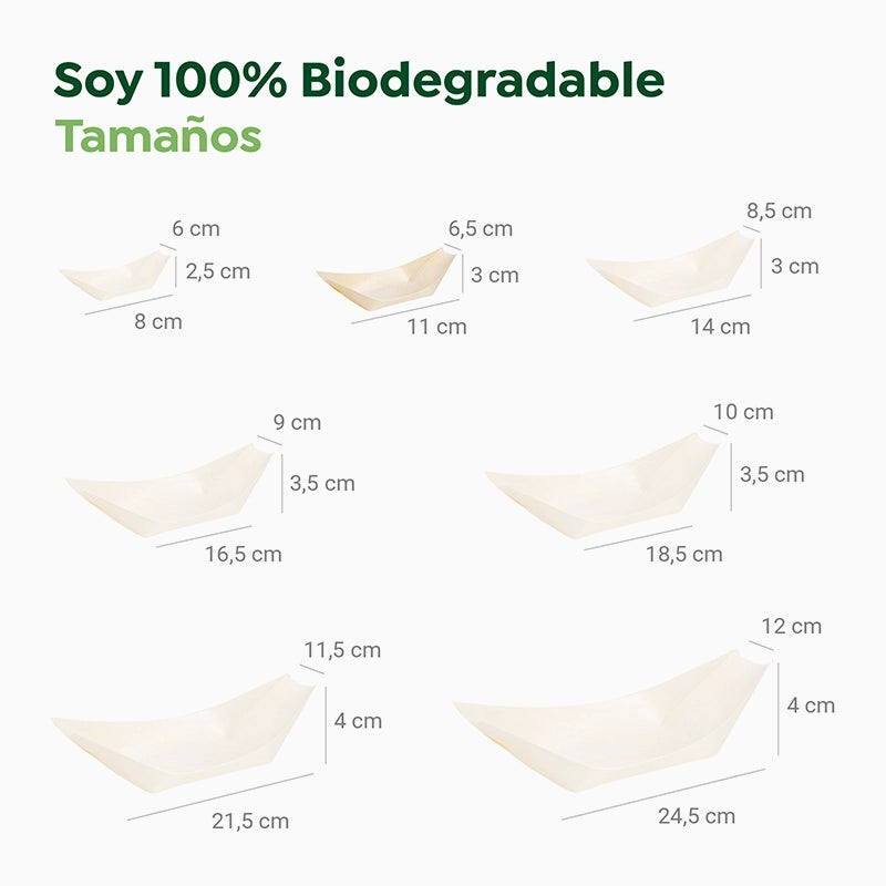 Barquilla Rectangular Madera Pequeña 11 x 6.5 x 3 cm - Take Away (50 uds)