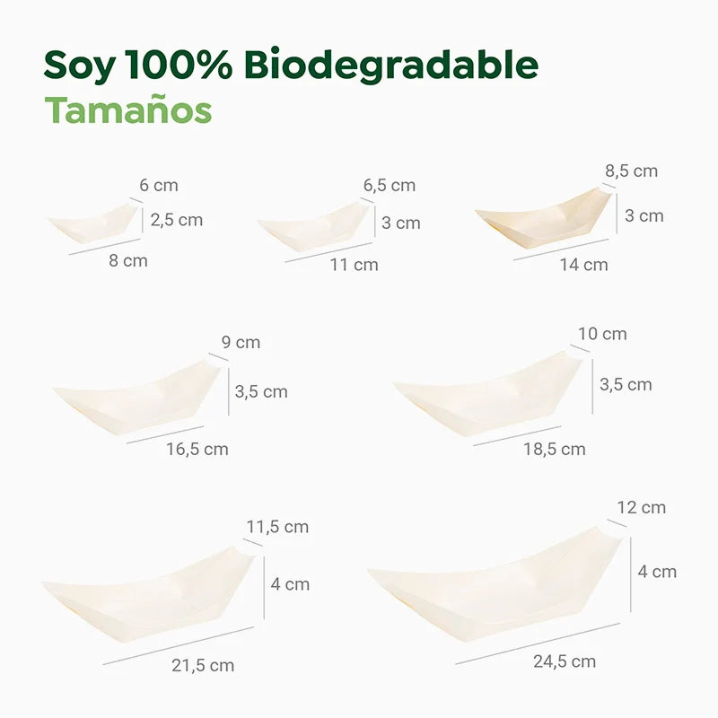 Barquilla Rectangular Madera Pequeña 13 x 8.5 x 2 cm - Take Away (2000 uds)