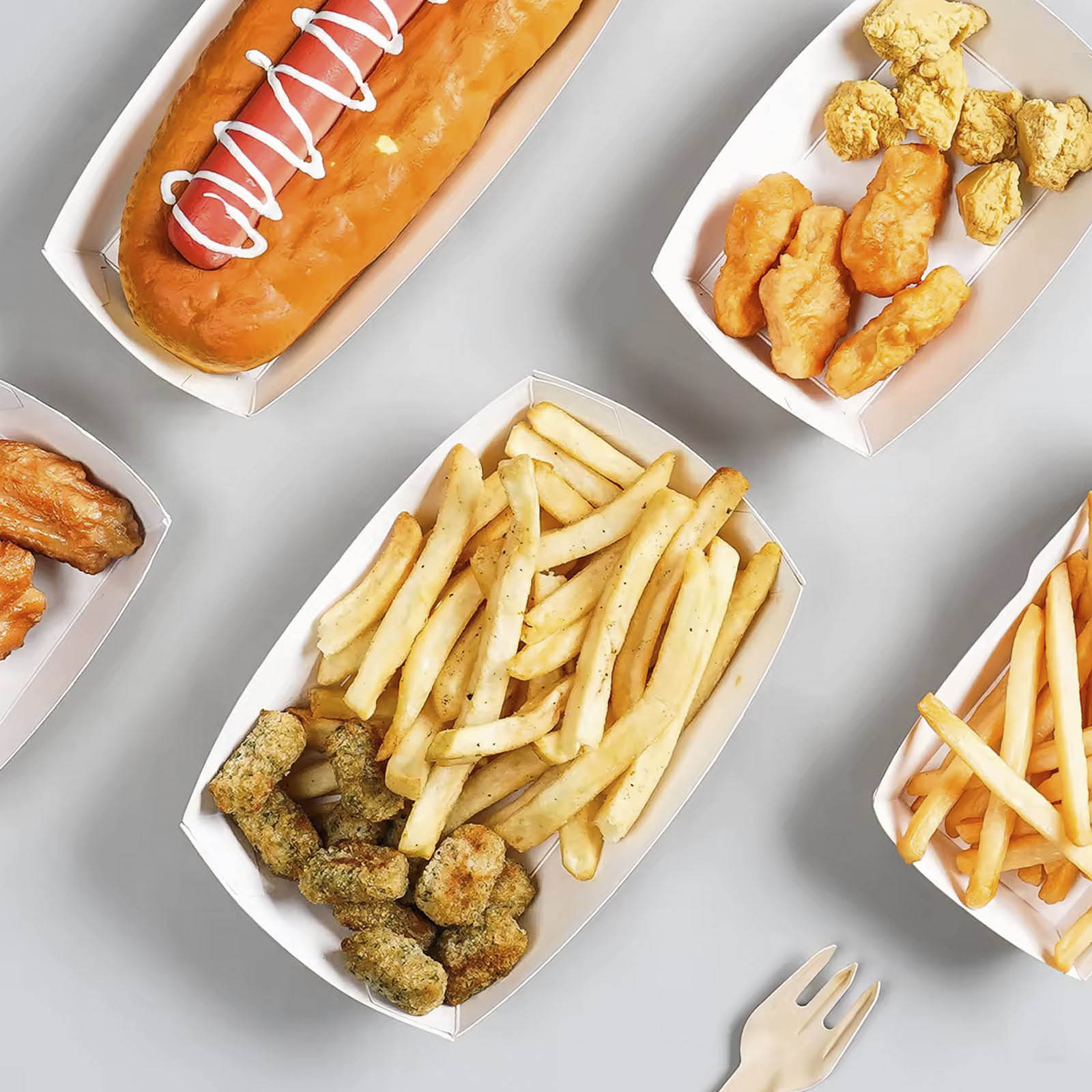 Barqueta Rectangular Cartón Kraft 9.5 x 6.5 x 3.5 cm - Take Away (1000 uds)