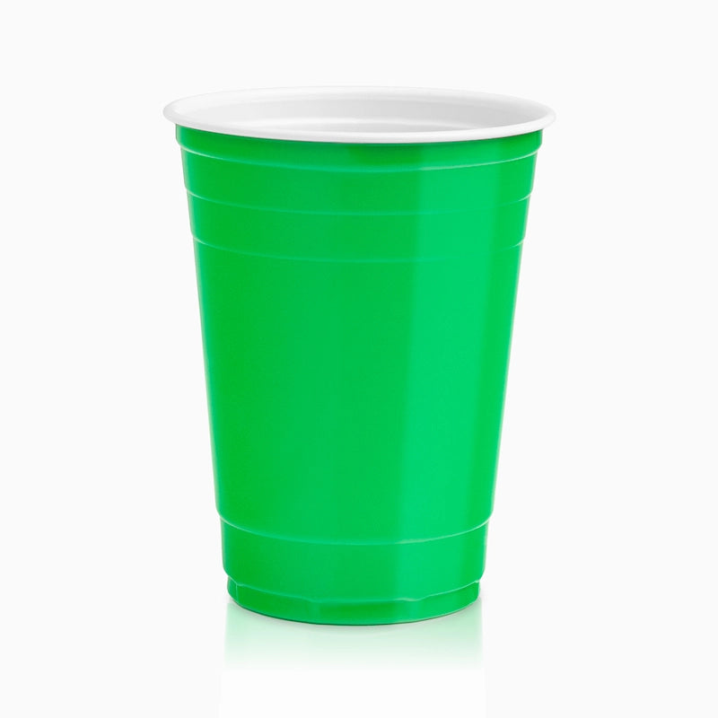 Vaso Bicolor Plástico Reutilizable PP Verde 450cc 10 uds