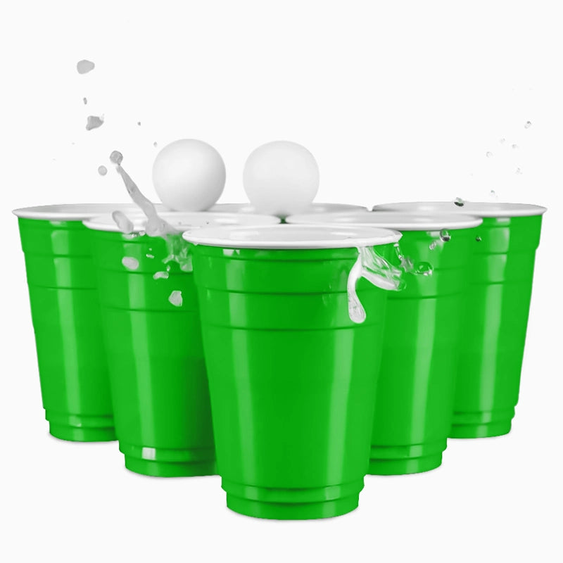 Vaso Bicolor Plástico Reutilizable PP Verde 450cc 10 uds
