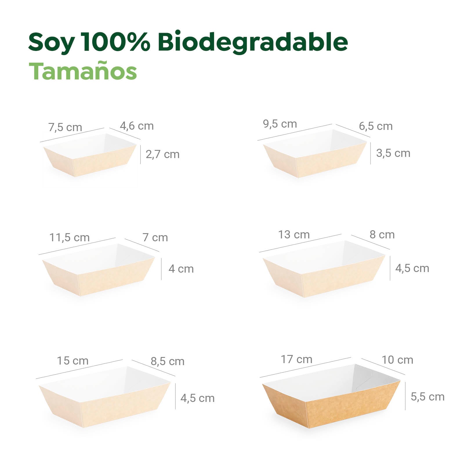 Barqueta Rectangular Cartón Kraft 17 x 10 x 5,5 cm - Take Away