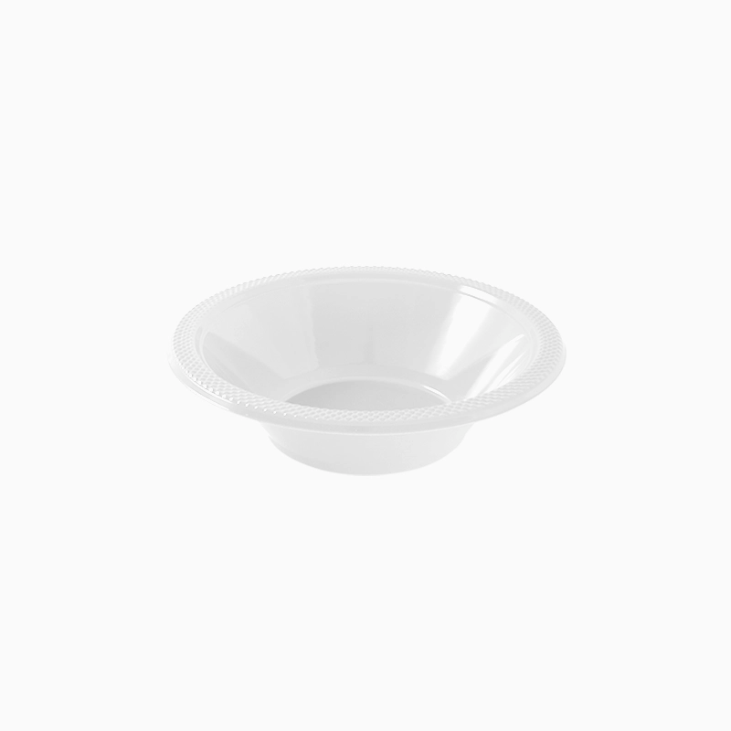 Bol Redondo Plástico PS Reutilizable Premium Ø 18 x 4.5 cm Blanco (18 uds)