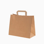 Bolsa Papel Mediana Kraft 32 x 14 x 26 cm con Asa Plana (50 uds)