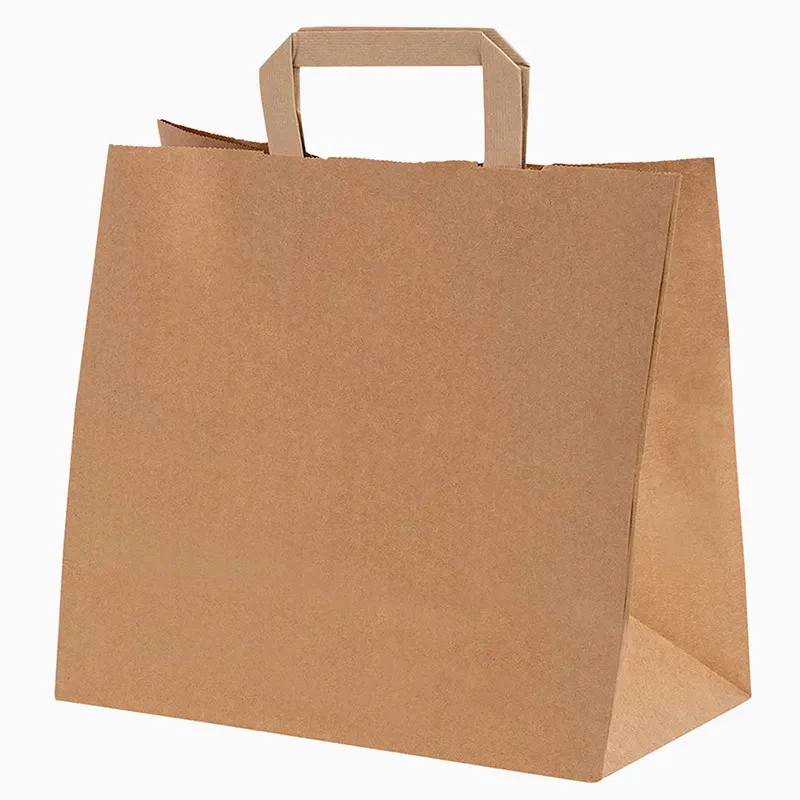 Bolsa Papel Grande Kraft 40 x 12 x 32 cm con Asa Plana (250 uds)
