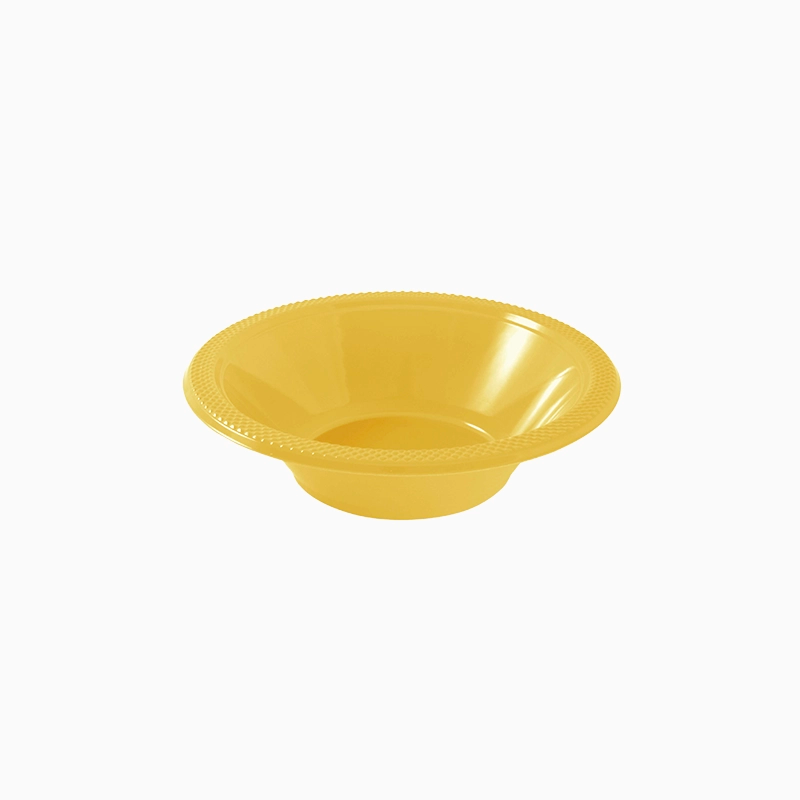 Bol Redondo Plástico PS Reutilizable Premium Ø 18 x 4.5 cm Oro (18 uds)