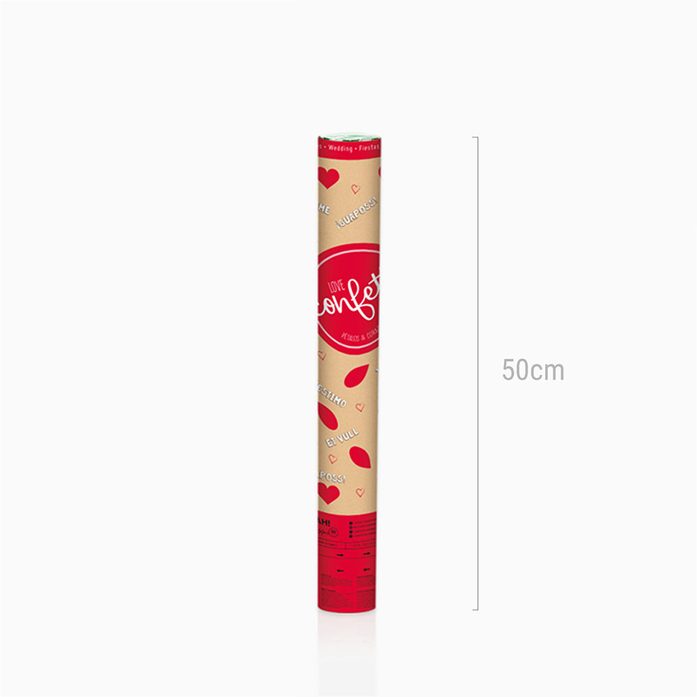 Set 12 Cañones Confeti Corazones 50 cm Rojo (12 uds)