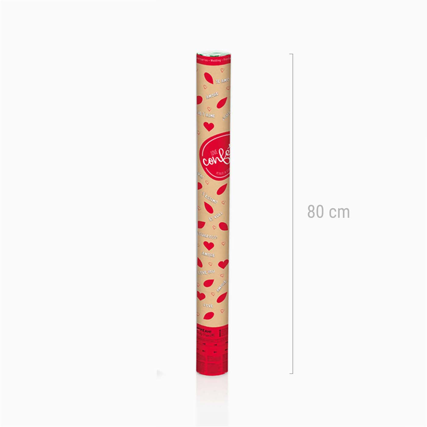 Set 12 Cañones Confeti Corazones 80 cm Rojo (12 uds)