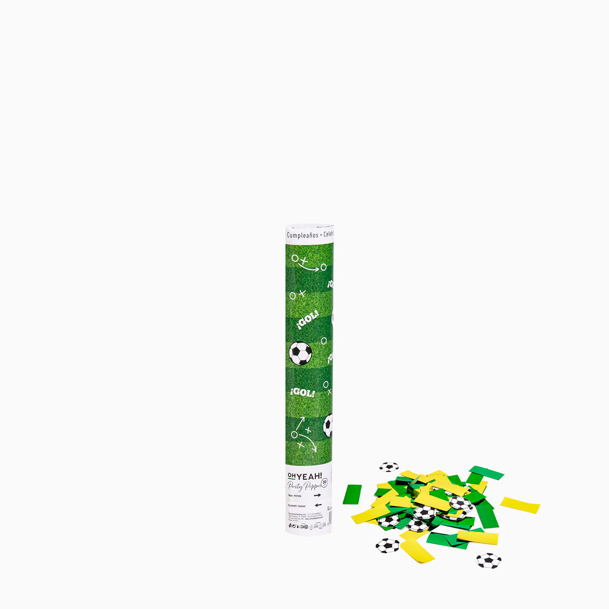 Set 12 Cañones Confeti Pequeño 30 cm Fútbol (12 uds)