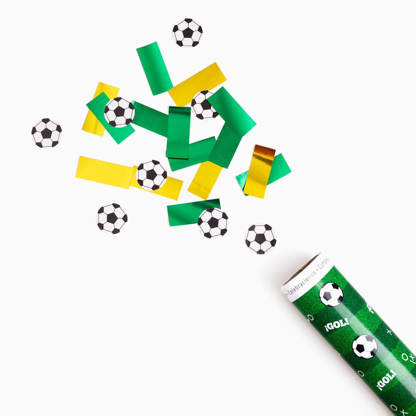 Set 12 Cañones Confeti Mediano 50 cm Fútbol (12 uds)