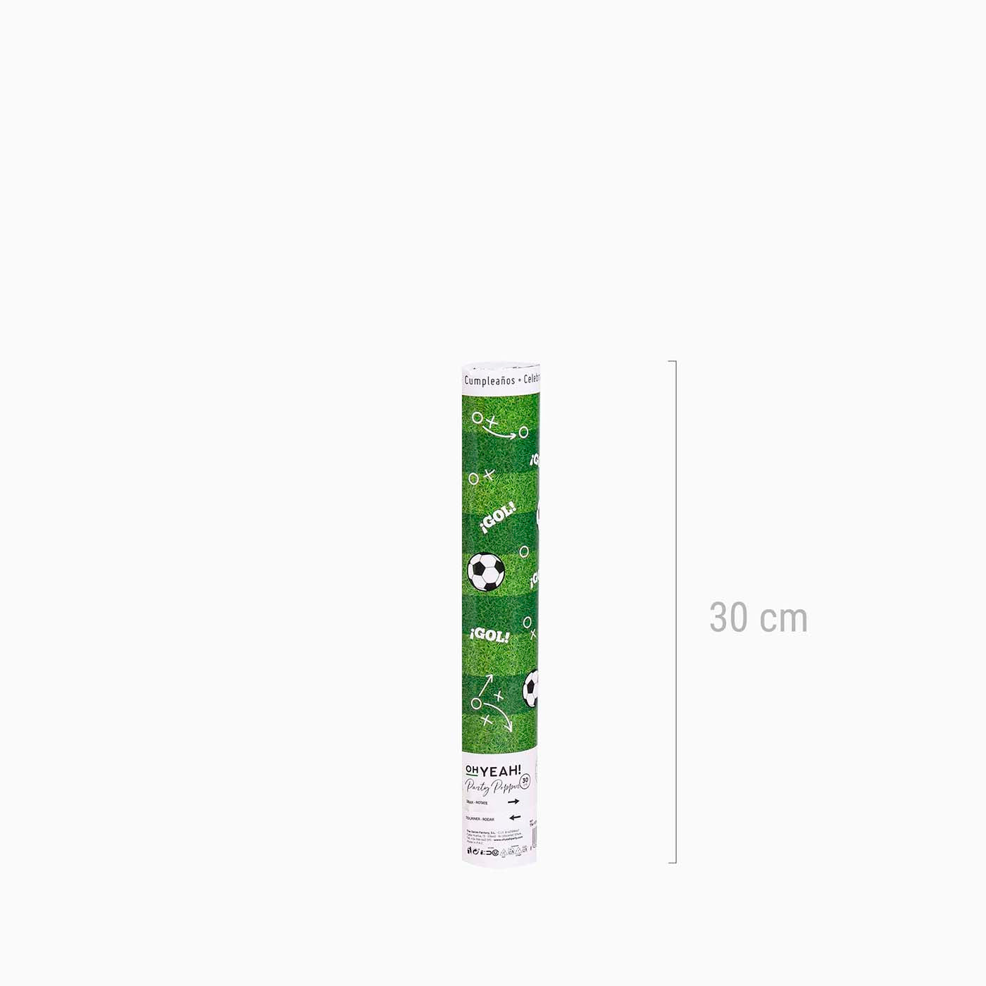 Set 12 Cañones Confeti Pequeño 30 cm Fútbol (12 uds)