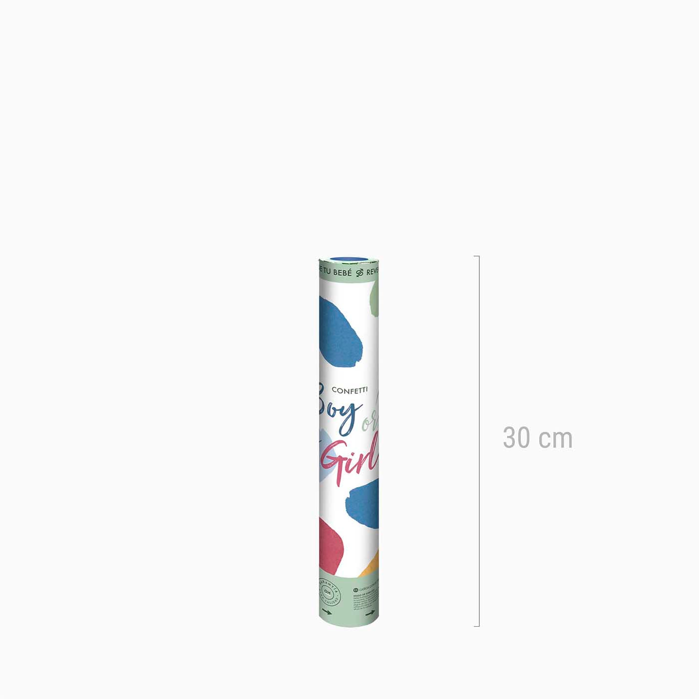 Set 12 Cañones Confeti Cuadrado Biodegradable 30 cm Revelación Género Azul (12 uds)
