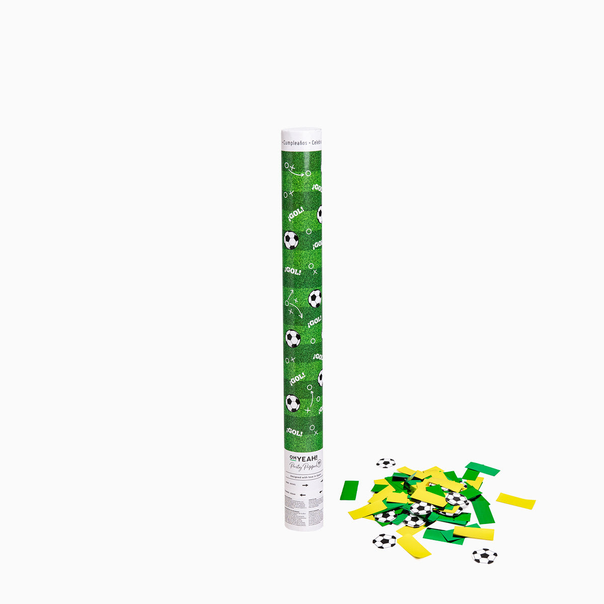 Set 12 Cañones Confeti Mediano 50 cm Fútbol (12 uds)