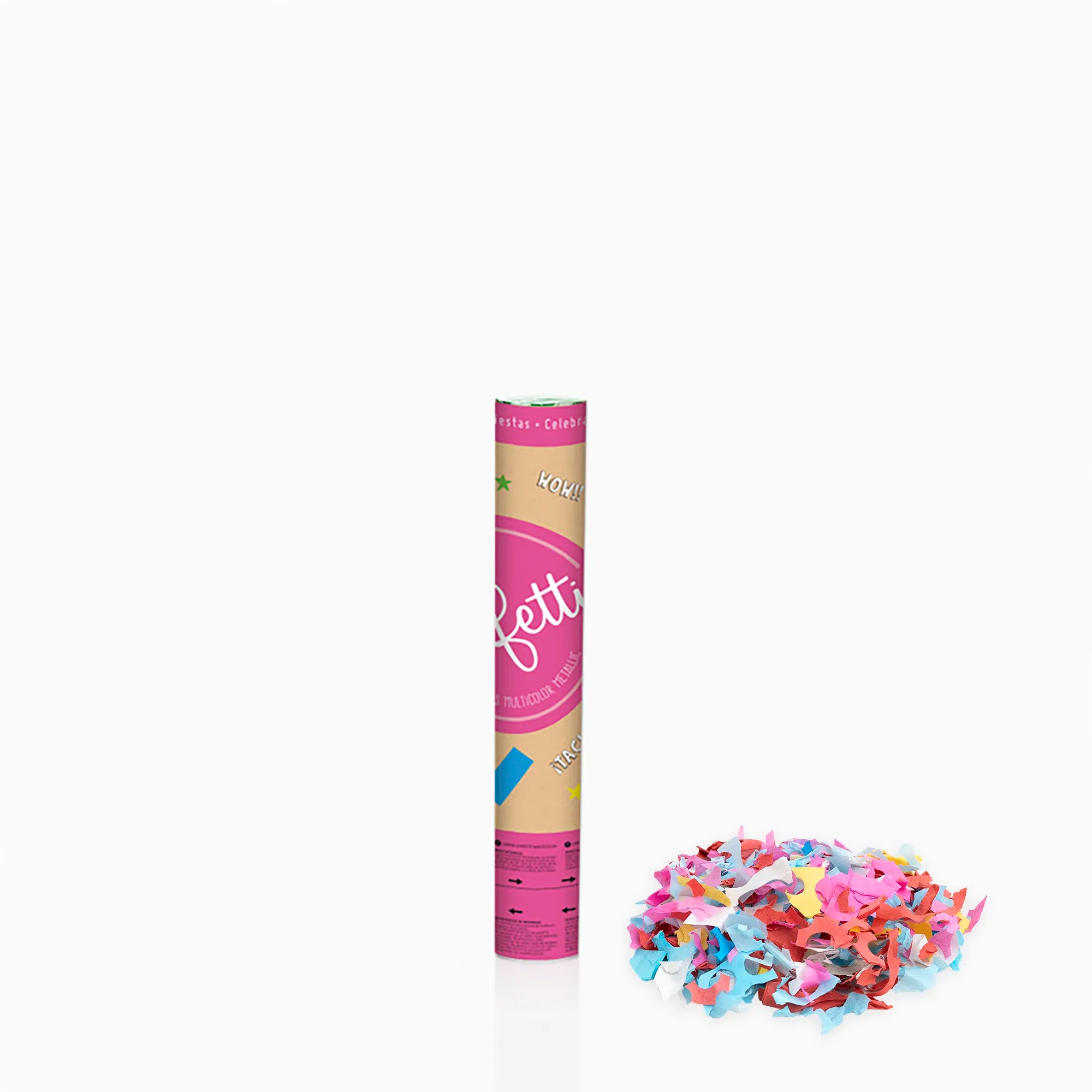 Set 12 Cañones Confeti 30 cm Papel Biodegradable Multicolor (12 uds)