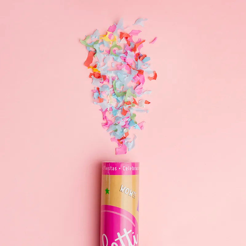 Set 12 Cañones Confeti 50 cm Papel Biodegradable Multicolor (12 uds)