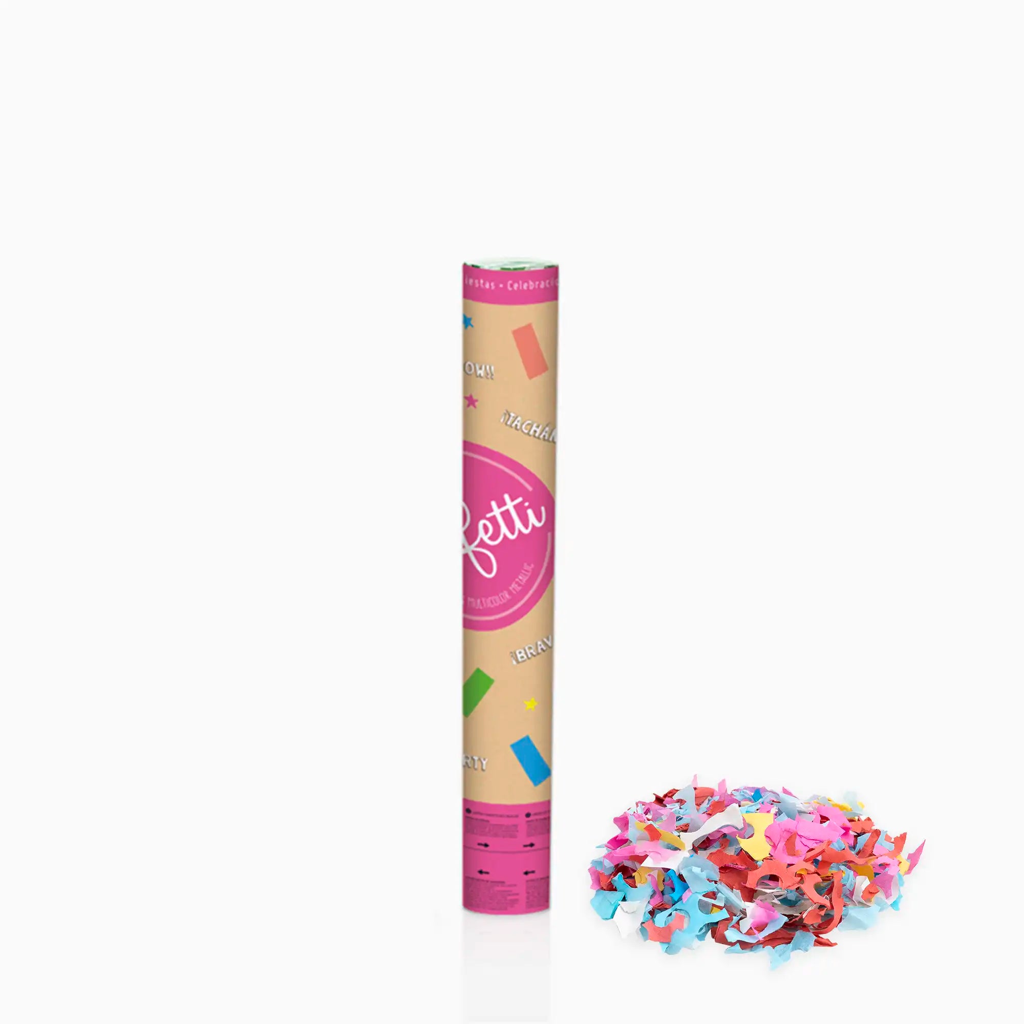 Set 12 Cañones Confeti 40 cm Papel Biodegradable Multicolor (12 uds)