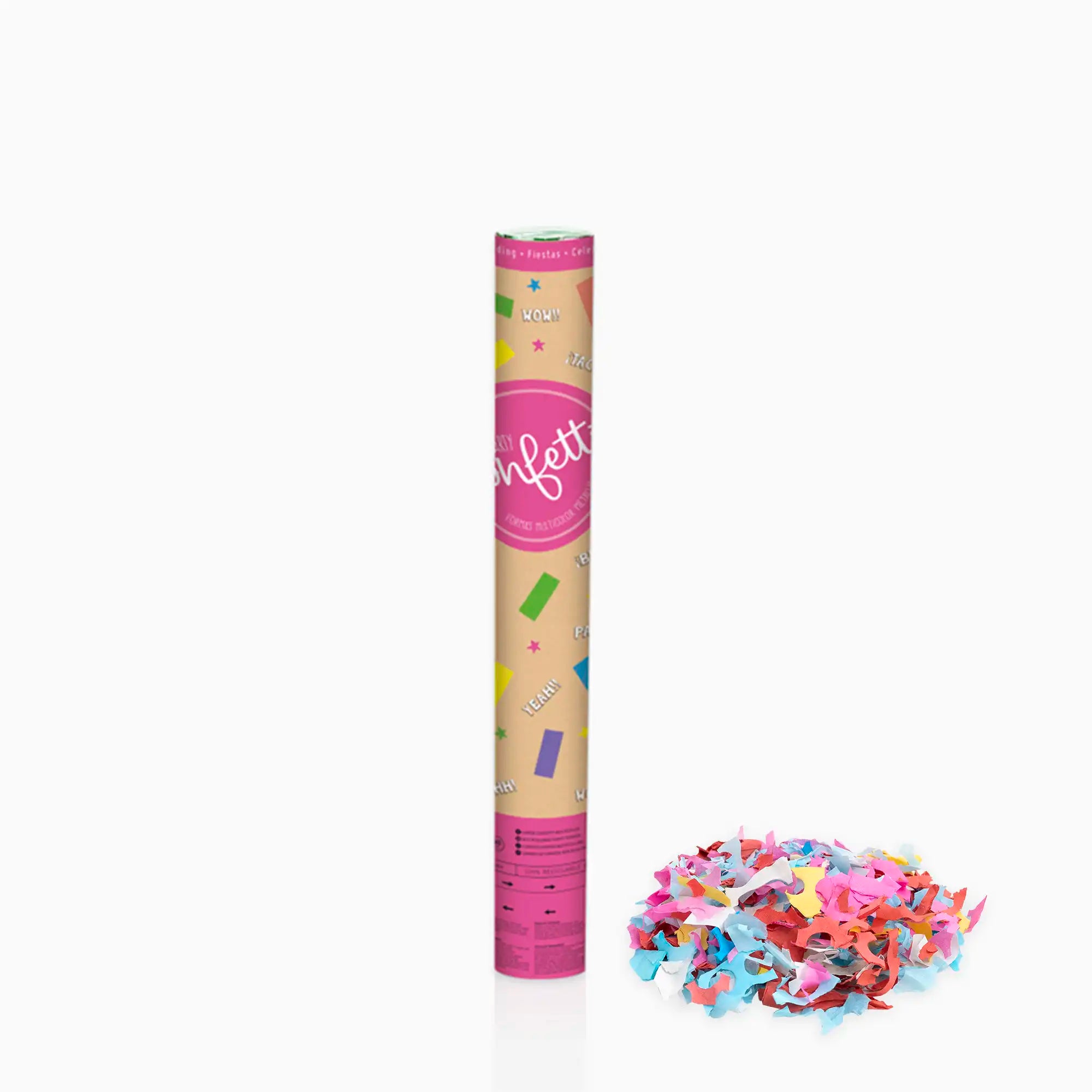 Set 12 Cañones Confeti 50 cm Papel Biodegradable Multicolor (12 uds)