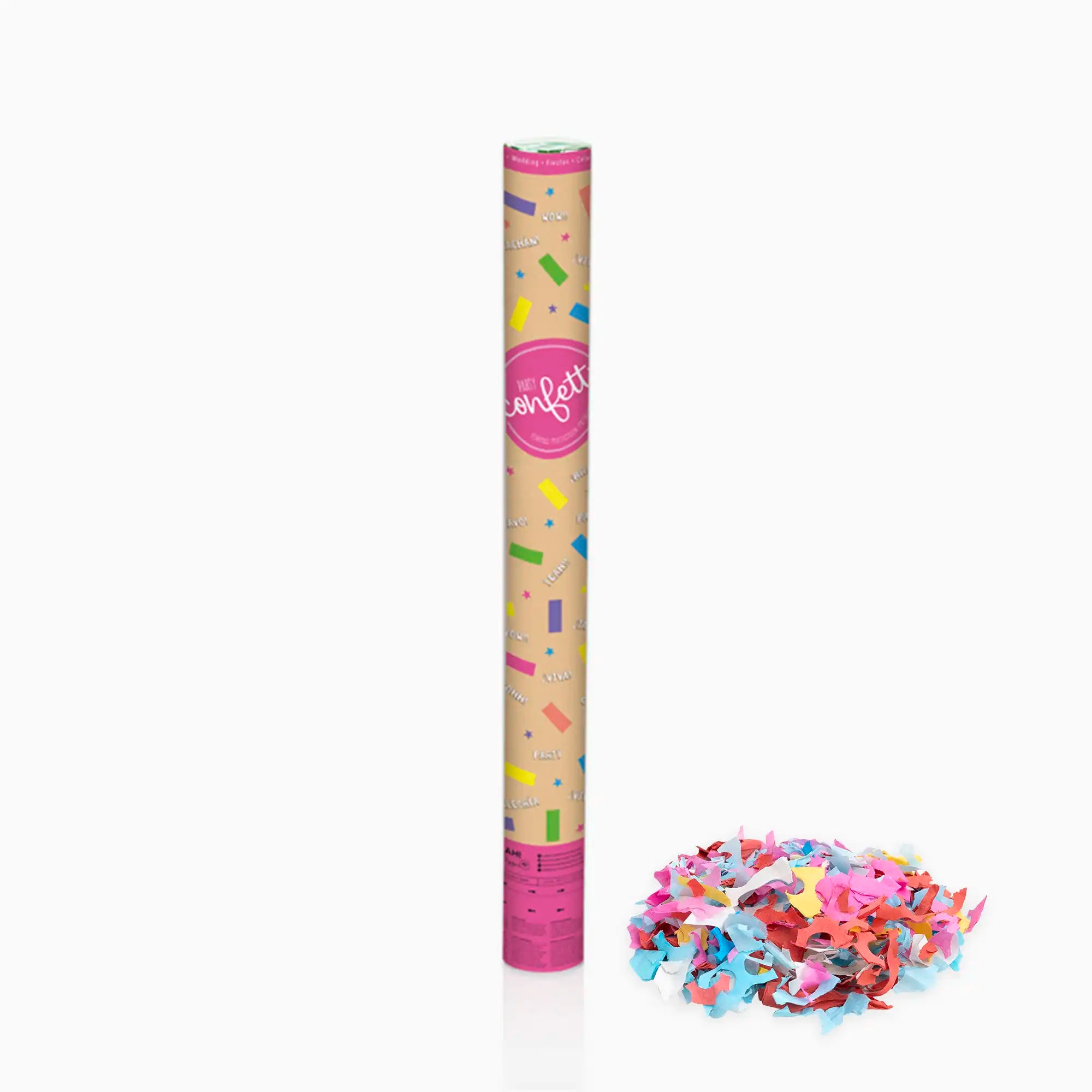 Set 12 Cañones Confeti 80 cm Papel Biodegradable Multicolor (12 uds)