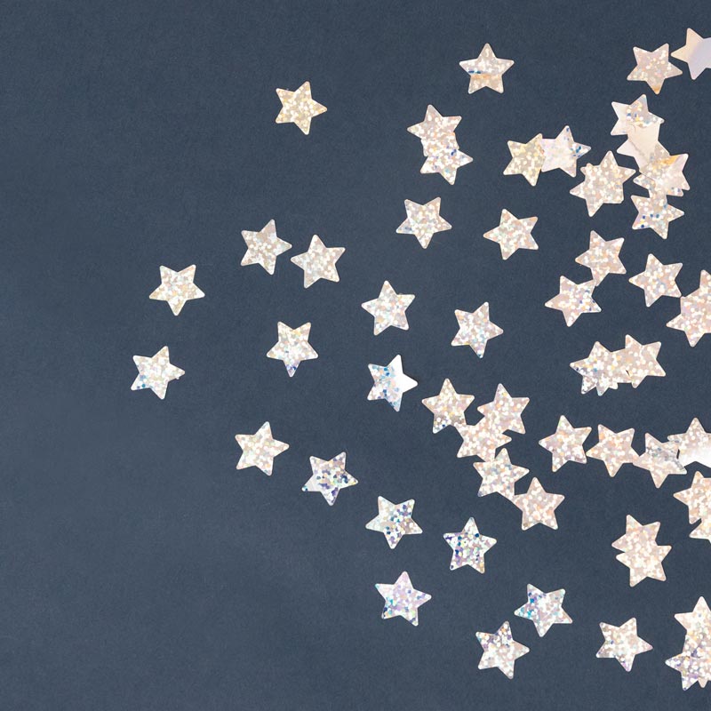 Set 12 Cañones Confeti Estrella 40 cm Iridiscente (12 uds)