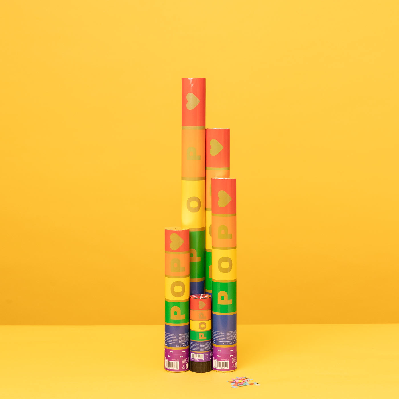 Set 12 Cañones Confeti 60 cm Biodegradable Multicolor (12 uds)