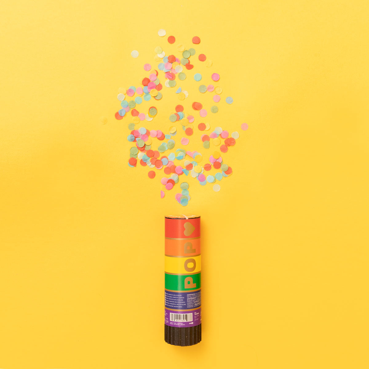Set 24 Mini Cañones Confeti 15 cm Biodegradable Multicolor (24 uds)