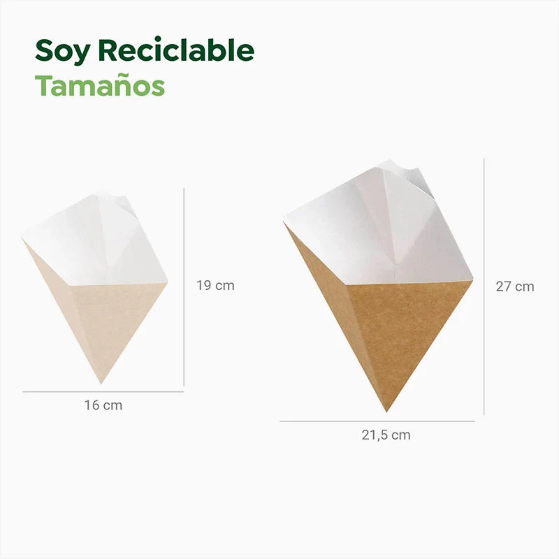 Envase Cono Cartón con Salsera 700 cc - Take Away (500 uds)