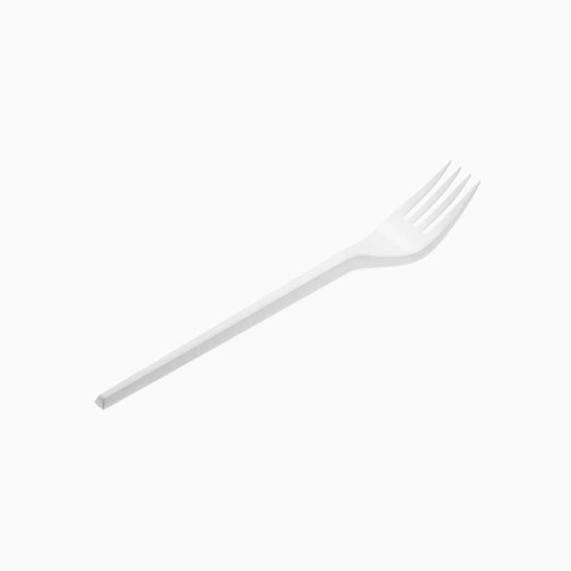 Tenedor Plástico PS Reutilizable 16.5 cm Blanco (20 uds)