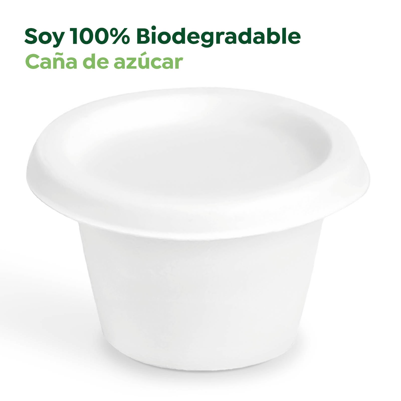 Tarrina Caña de Azúcar 120ml Blanco con Tapa 50 uds