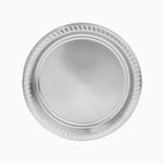 Plato Plástico Reutilizable Llano Redondo Premium Metalizado Ø23cm Plata 8 uds