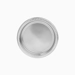Plato Llano Redondo Postre Plástico PS + PP Reutilizable Premium Metalizado Ø 18 cm Plata (240 uds)