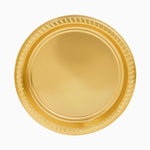 Plato Plástico Reutilizable Llano Redondo Premium Metalizado Ø26cm Oro 6 uds