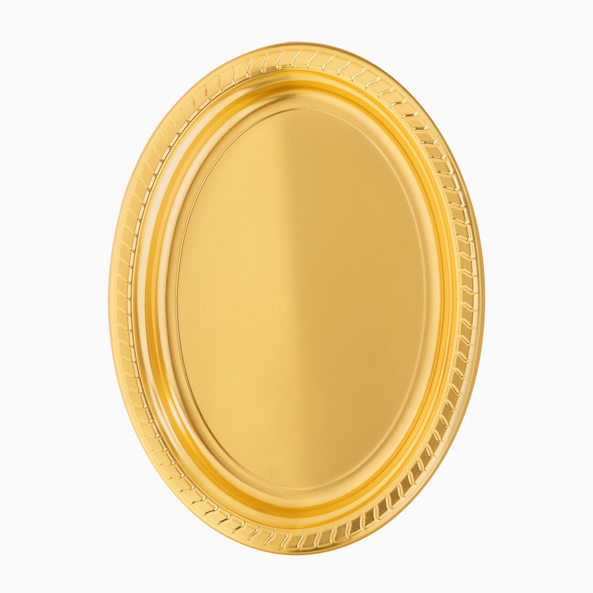 Bandeja Ovalada Plástico PP + PS Reutilizable Metalizada 30 x 23 cm Oro (144 uds)