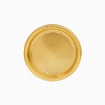Plato Plástico Reutilizable Llano Redondo Postre Premium Metalizado Ø18cm Oro 10 uds