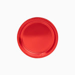 Plato Plástico Reutilizable Llano Redondo Postre Premium Metalizado Ø18cm Rojo 10 uds
