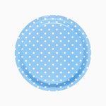 Plato Llano Redondo Cartón Lunares Ø 23 cm Azul Pastel (6 uds)