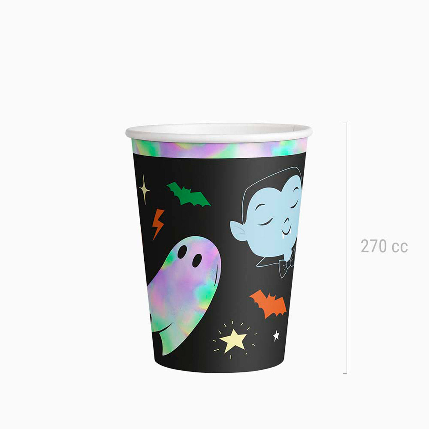 Vaso Cartón Halloween 270cc Truco o Trato 6 uds