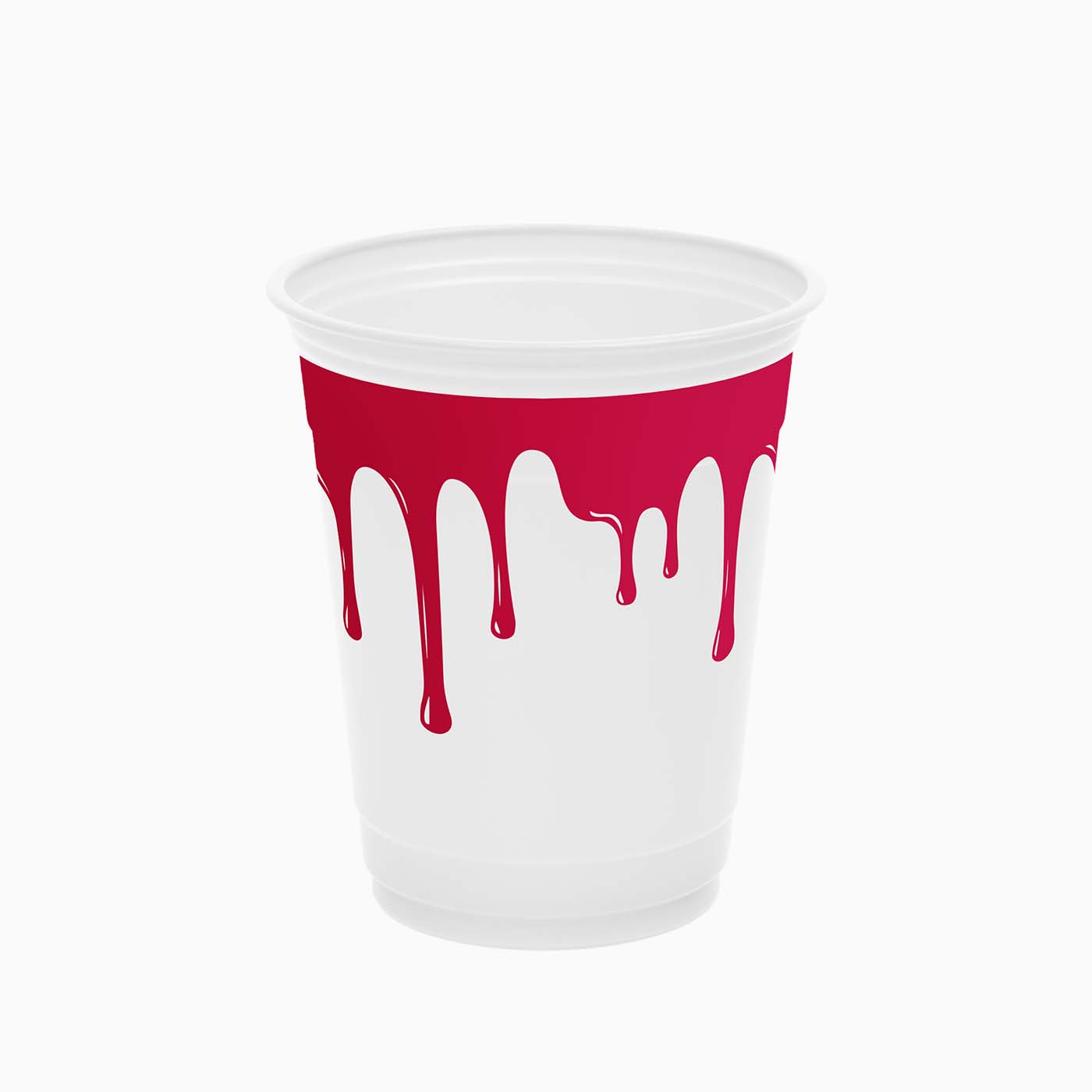 Vaso Premium Plástico Reutilizable PP Halloween 360cc Sangre 8 uds