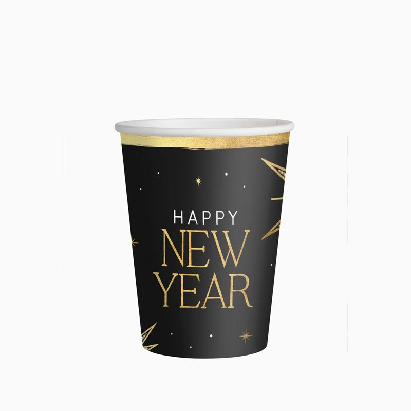 Vaso Cartón 270 cc Nochevieja 'Happy New Year' (6 uds)