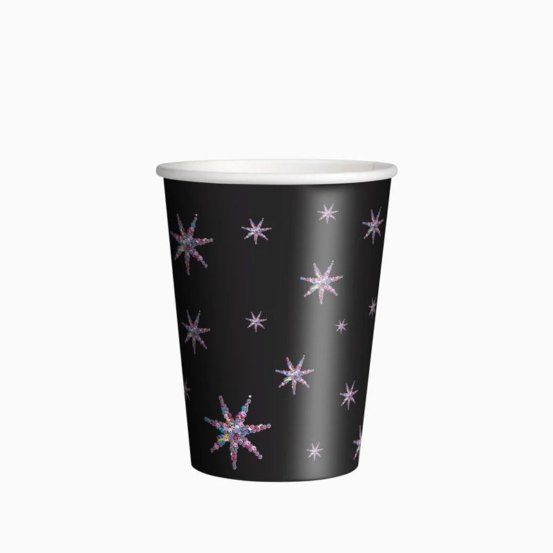 Vaso Cartón Navidad 270 cc Estrellas de Nochevieja (6 uds)