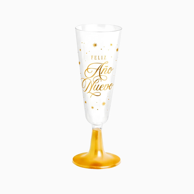 Copa Cava Plástico PS Reutilizable 150 cc Estrellas de Nochevieja (168 uds)