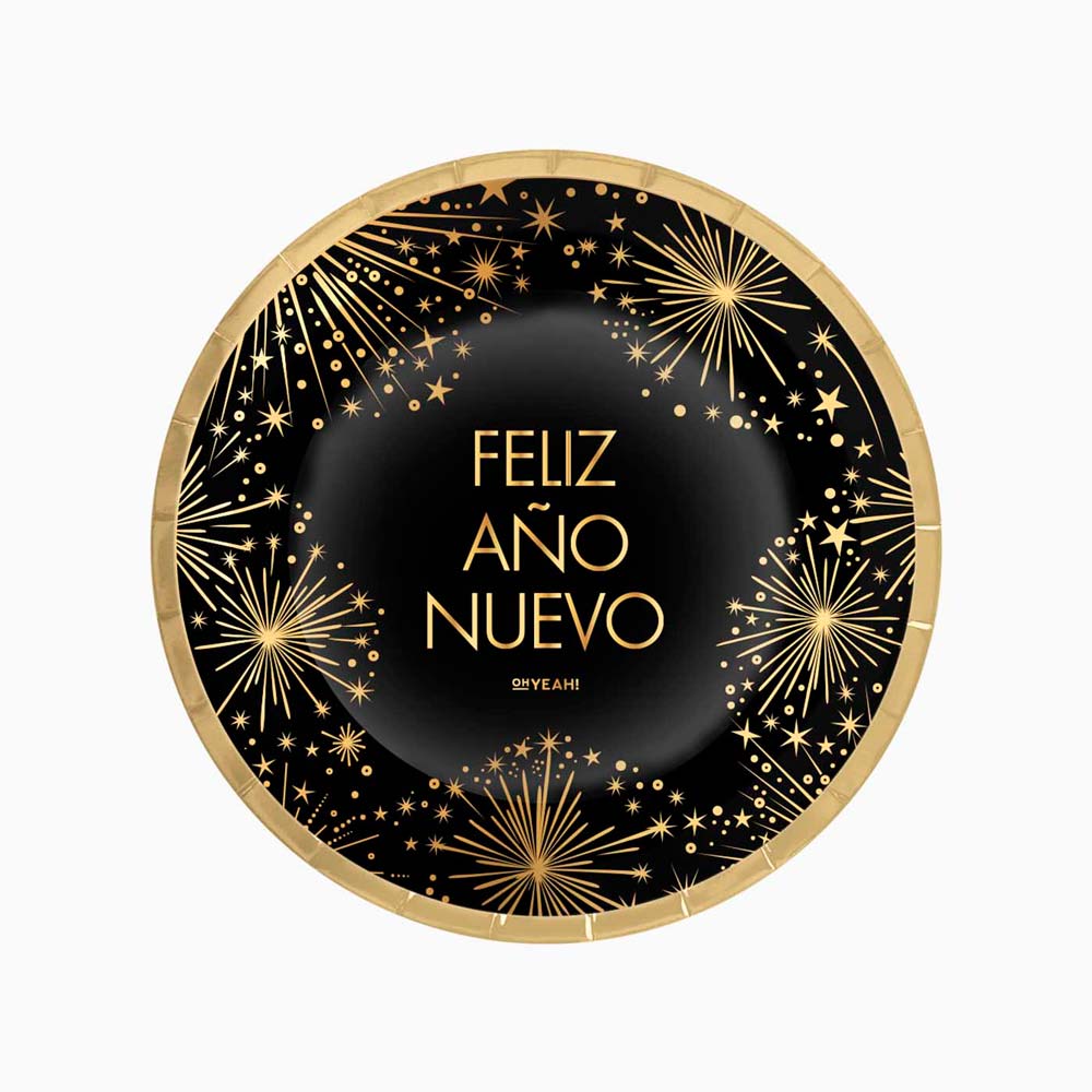 Plato Llano Nochevieja "Feliz Año Nuevo" Ø23 cm