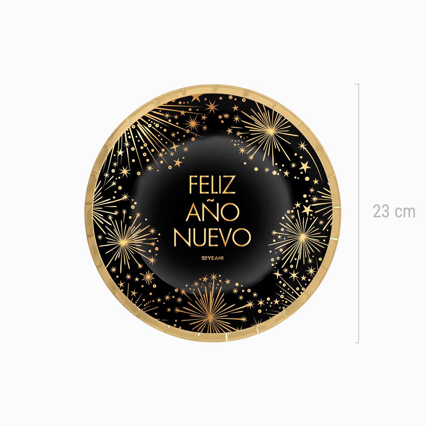 Plato Llano Nochevieja "Feliz Año Nuevo" Ø23 cm