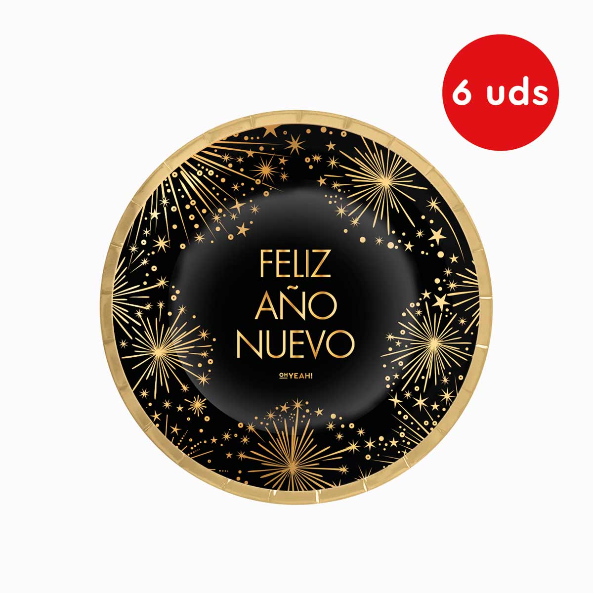 Plato Llano Nochevieja "Feliz Año Nuevo" Ø23 cm