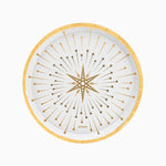 Plato Cartón Llano Redondo Navidad Ø 23 cm Blanco y Dorado (6 uds)