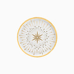 Plato Cartón Llano Redondo Postre Navidad Ø 17 cm Blanco y Dorado (6 uds)