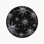 Plato Cartón Llano Navidad Ø 23 cm Estrellas de Nochevieja (6 uds)