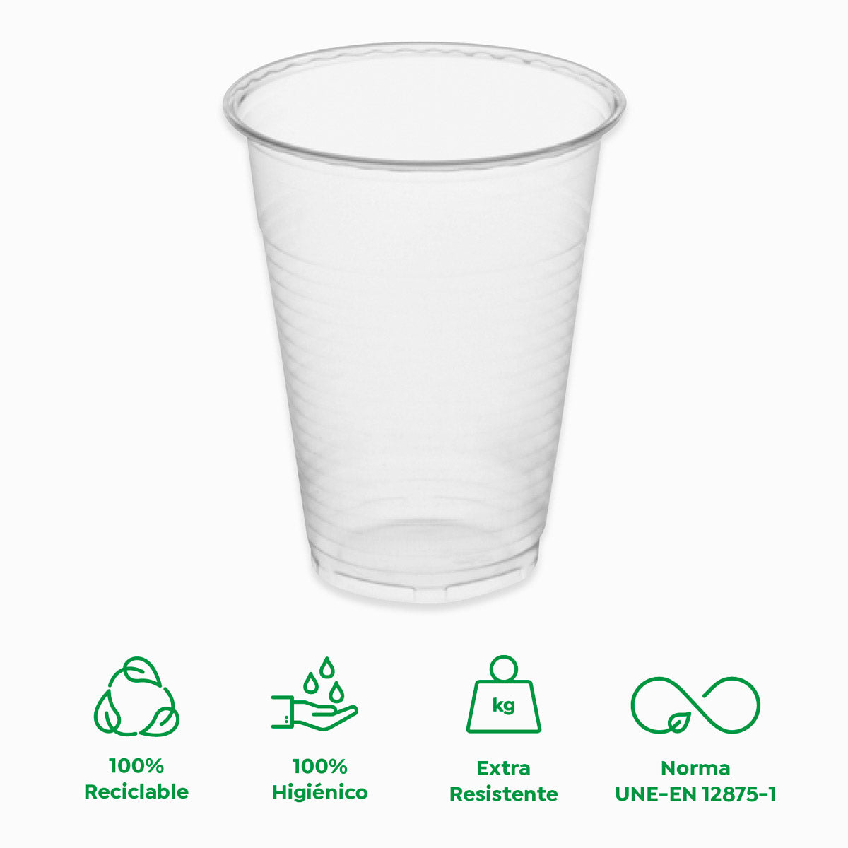 Vaso Irrompible Plástico PP Transparente 220cc 2700 uds