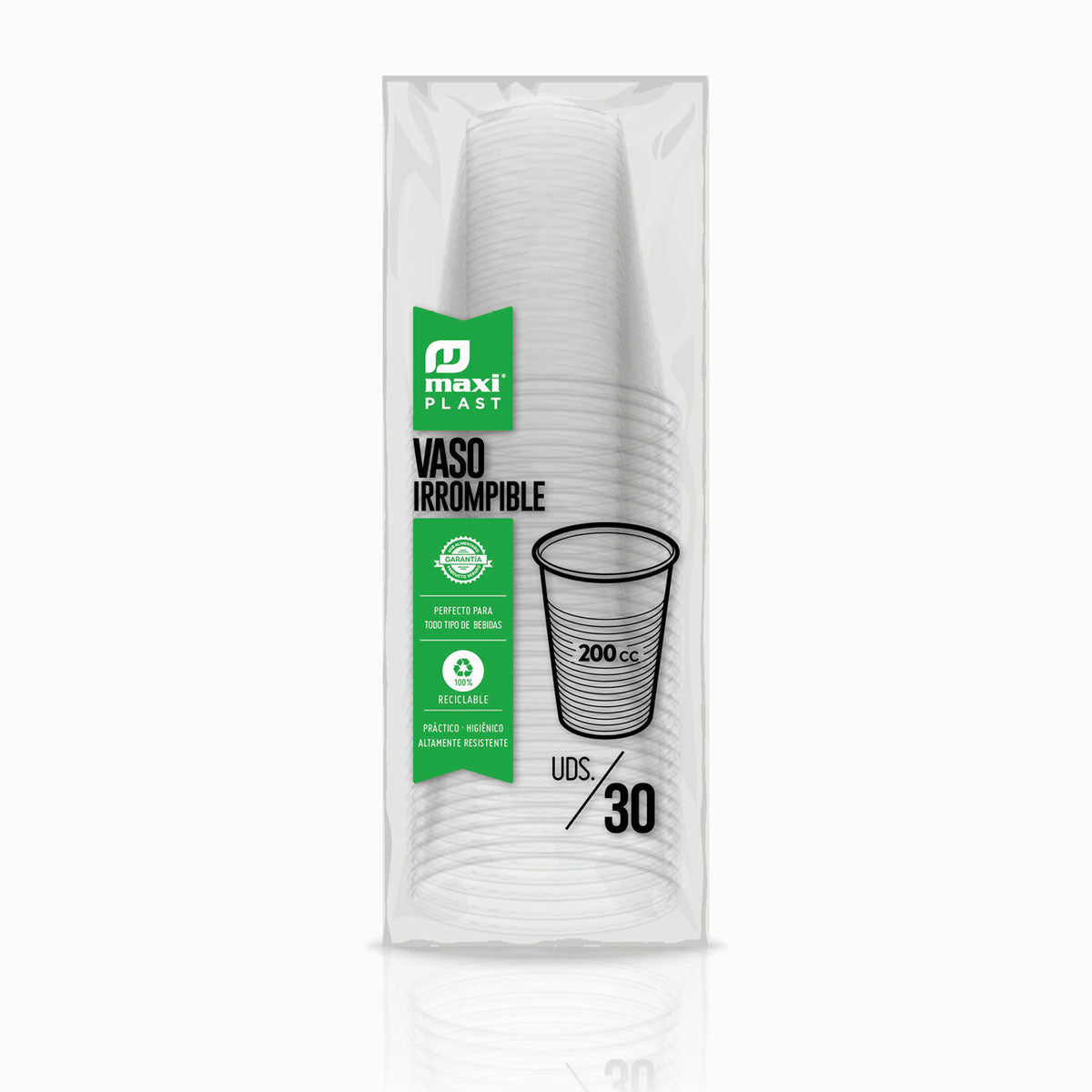 Vaso Irrompible Plástico PP Transparente 220cc 2700 uds